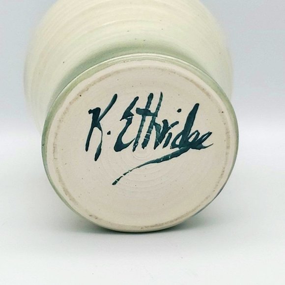 K.Ethridge Studio Art Pottery Ginger Jar Urn Blue - Picture 6 of 6